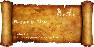Magyary Alex névjegykártya
